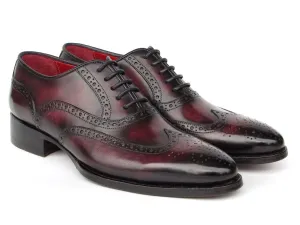 Paul Parkman Bordeaux Burnished Goodyear Welted Wingtip Oxford Shoes