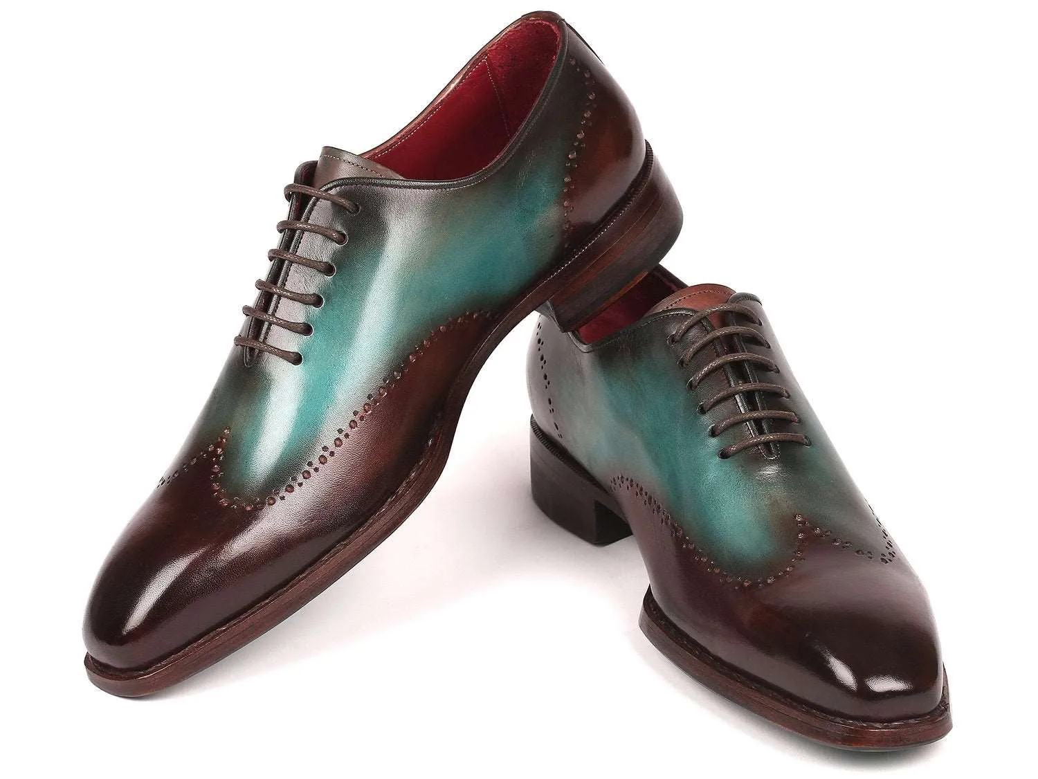 Paul Parkman Brown & Turquoise Wingtip Oxfords