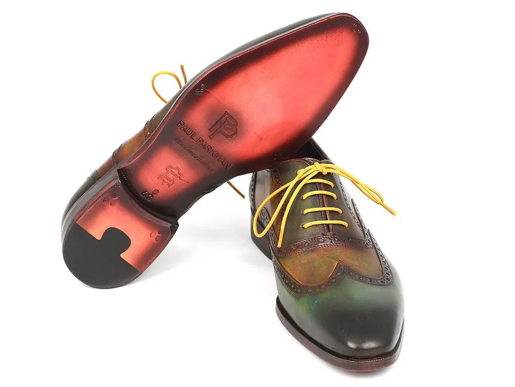 Paul Parkman Green Handpainted Wingtip Oxfords