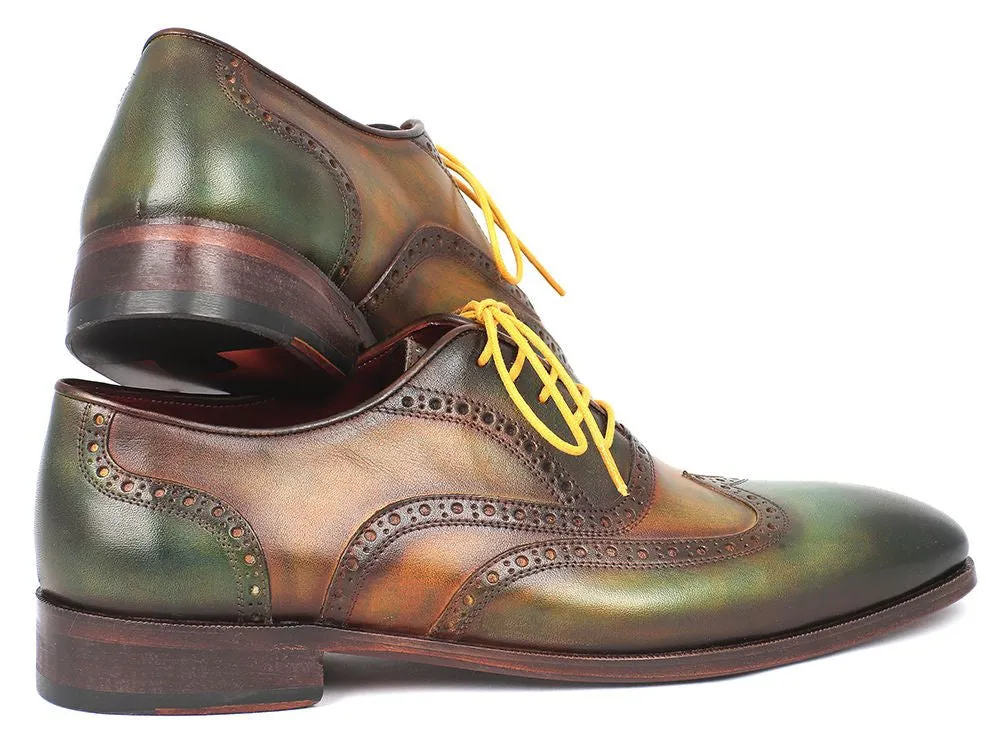 Paul Parkman Green Handpainted Wingtip Oxfords