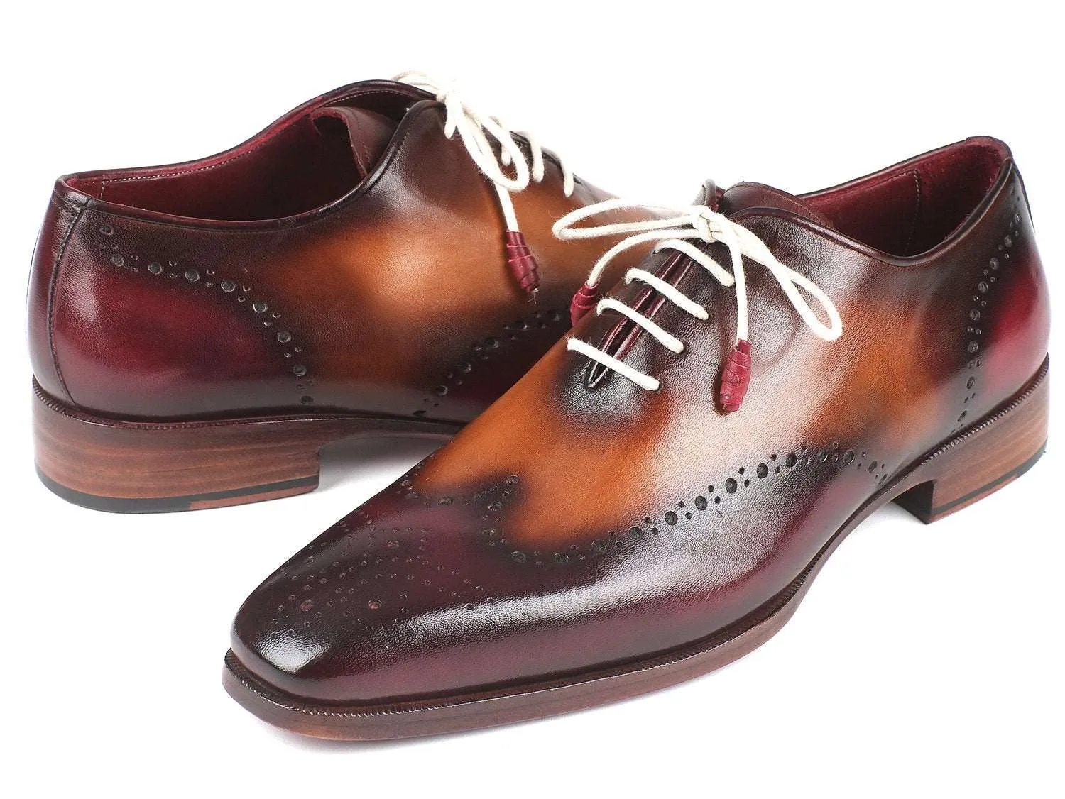Paul Parkman Handmade Bordeaux & Camel Oxfords