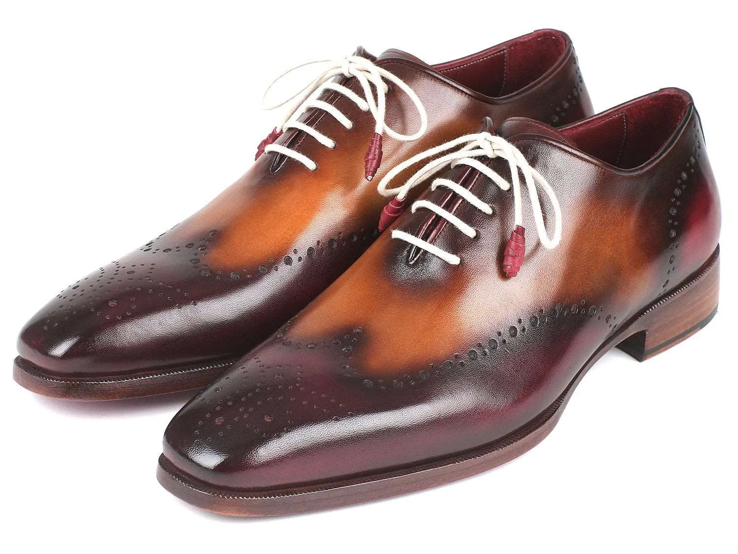 Paul Parkman Handmade Bordeaux & Camel Oxfords