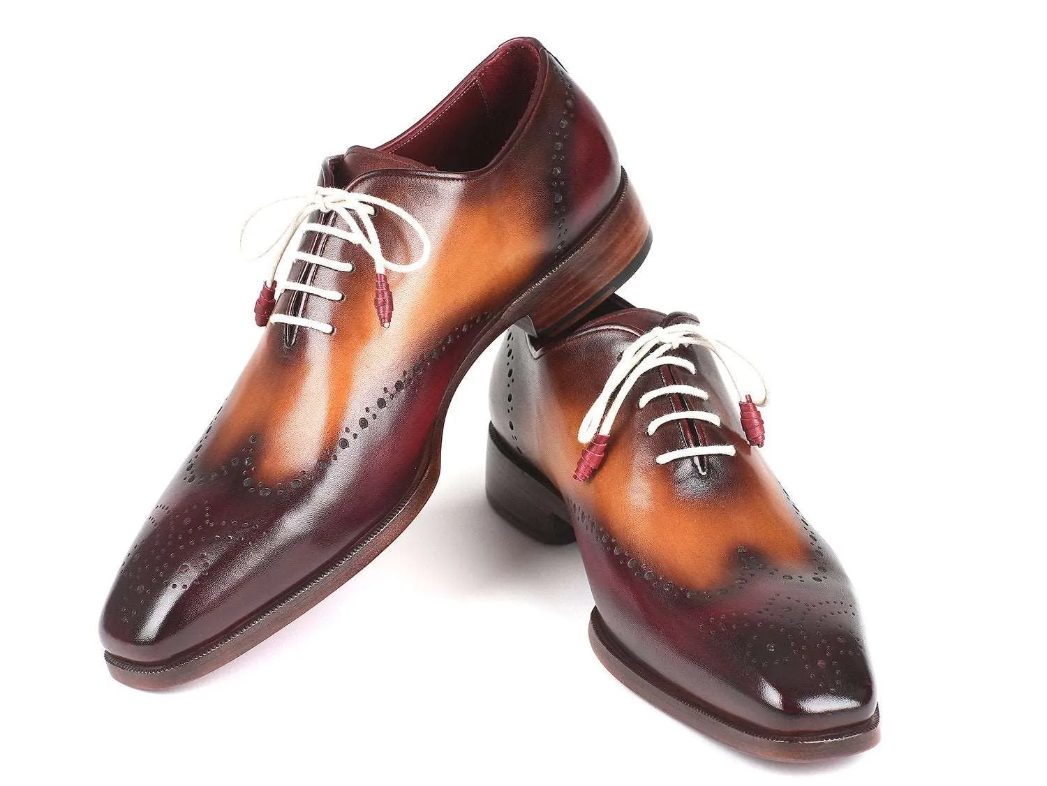 Paul Parkman Handmade Bordeaux & Camel Oxfords