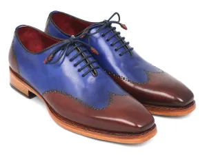 Paul Parkman Men's Goodyear Welted Wingtip Oxfords in Blue & Brown