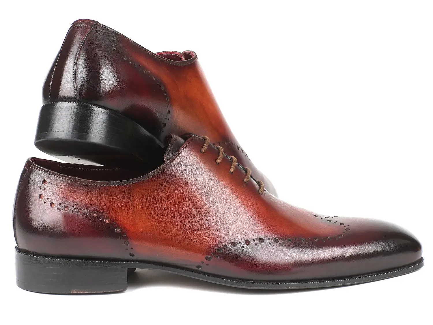 Paul Parkman Men's Wingtip Oxfords in Brown & Bordeaux