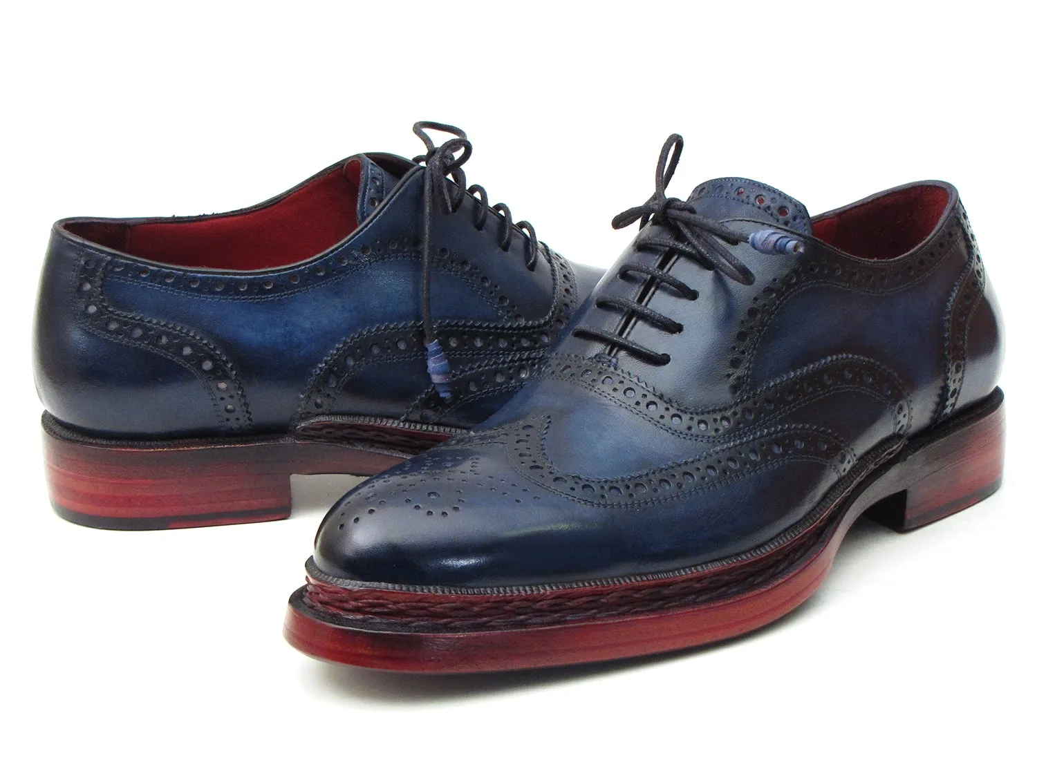 Paul Parkman Navy Wingtip Oxfords Triple Sole