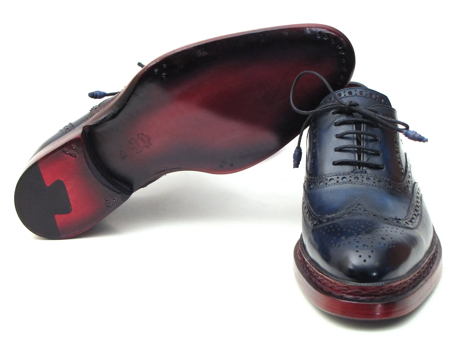 Paul Parkman Navy Wingtip Oxfords Triple Sole