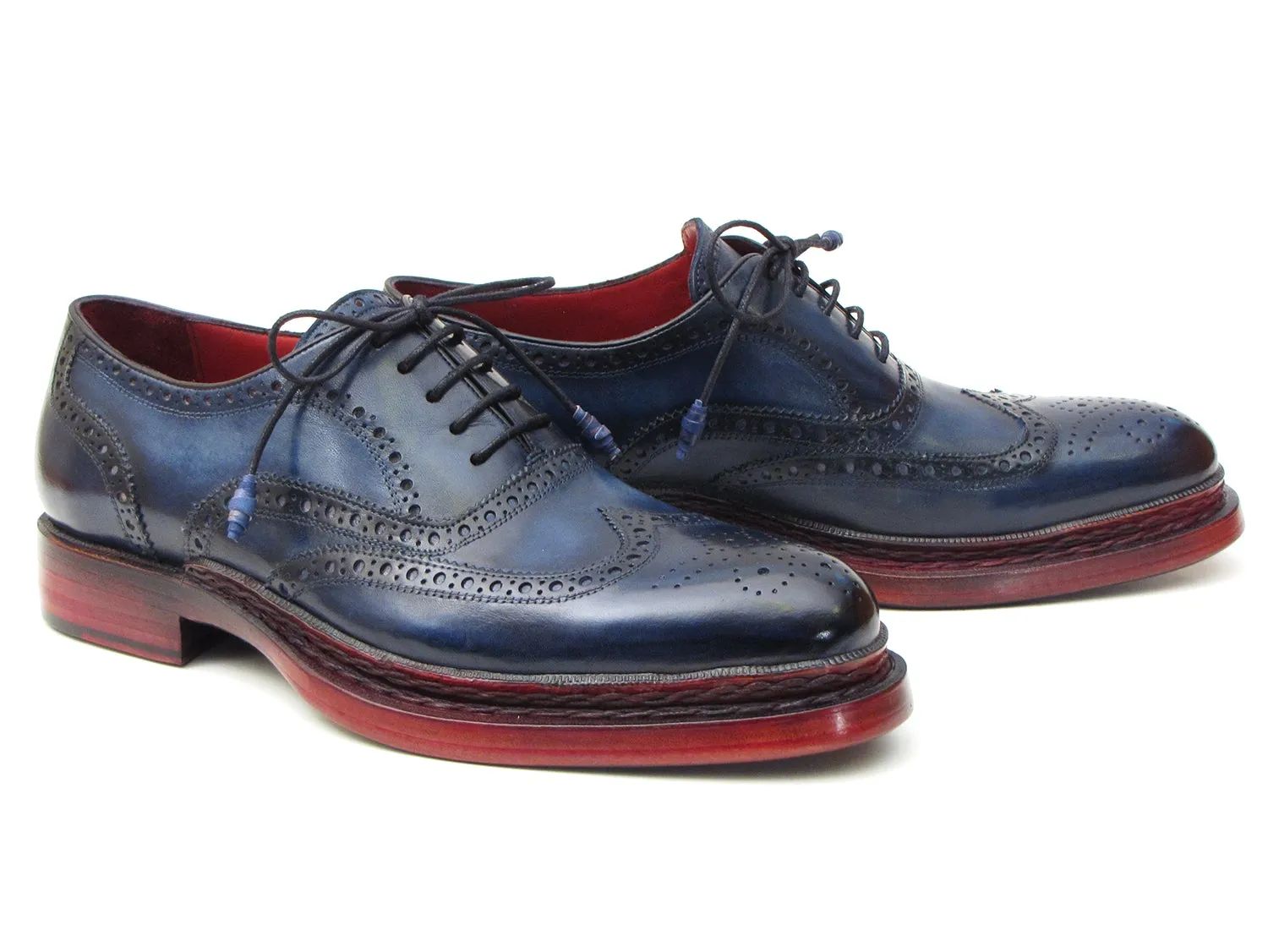 Paul Parkman Navy Wingtip Oxfords Triple Sole