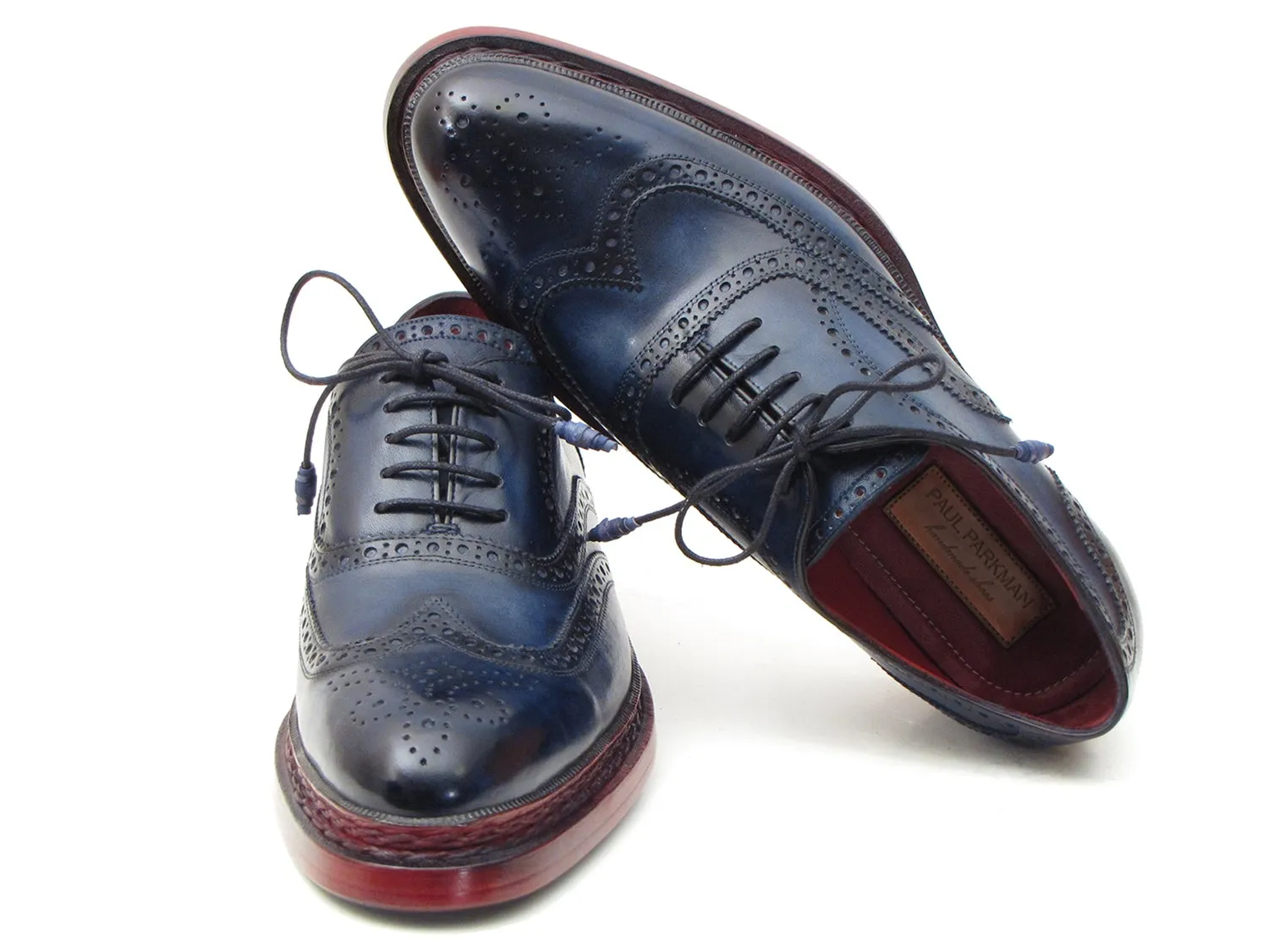Paul Parkman Navy Wingtip Oxfords Triple Sole