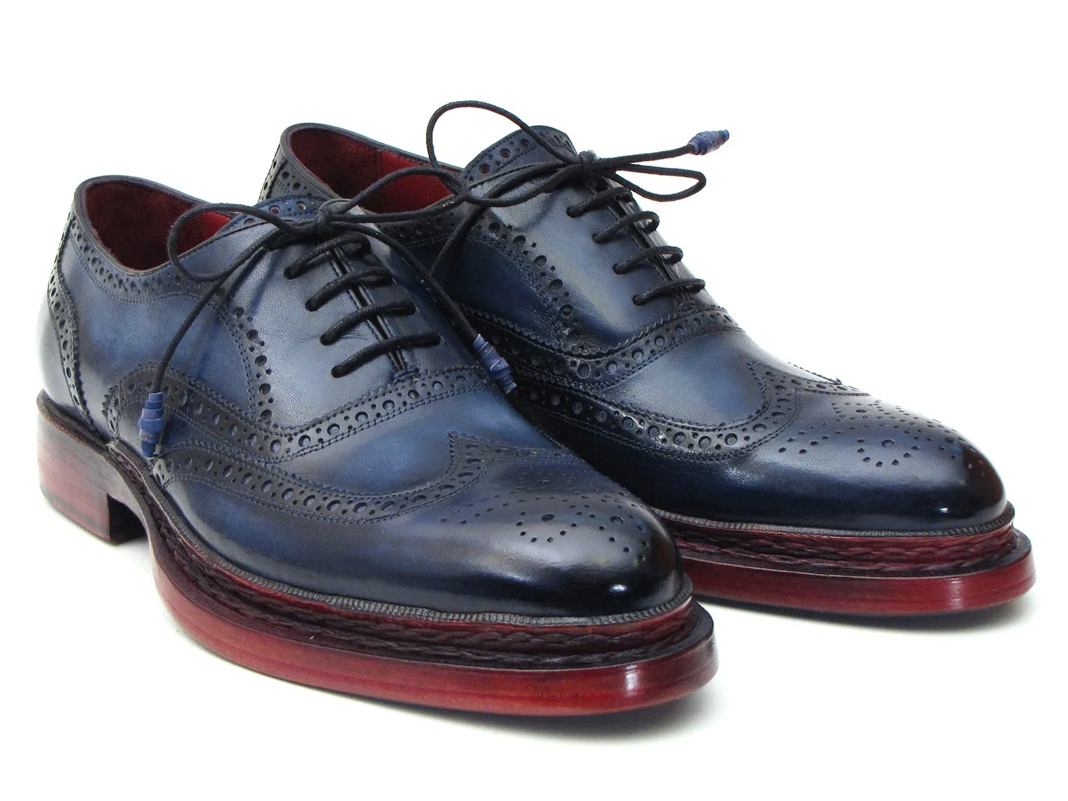 Paul Parkman Navy Wingtip Oxfords Triple Sole