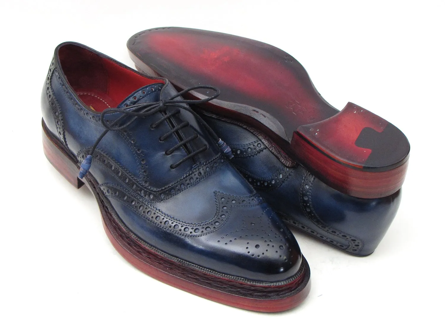 Paul Parkman Navy Wingtip Oxfords Triple Sole
