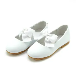 Pauline Bow Flat -- White