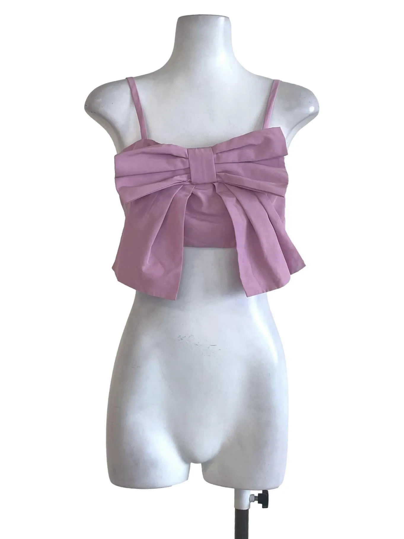 Pink Single Strap Bow Crop Top