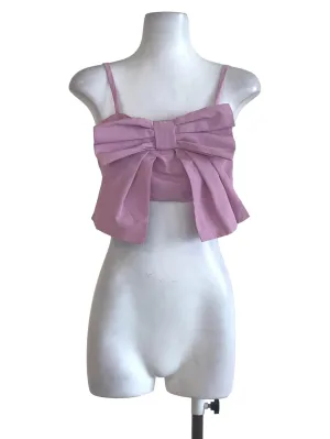 Pink Single Strap Bow Crop Top