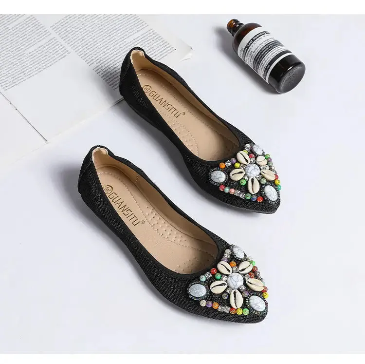 Plus Size 33-43 Women Flats Shoes  Loafers Slip on Flat Shoes Ballet Flats Comfortable Ladies Shoes