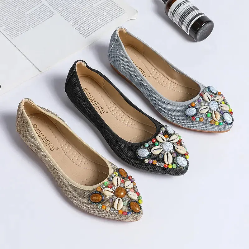 Plus Size 33-43 Women Flats Shoes  Loafers Slip on Flat Shoes Ballet Flats Comfortable Ladies Shoes