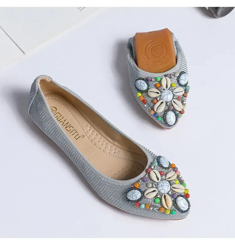 Plus Size 33-43 Women Flats Shoes  Loafers Slip on Flat Shoes Ballet Flats Comfortable Ladies Shoes