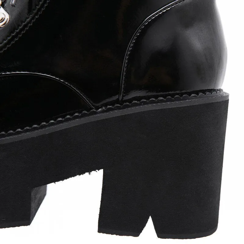 Plus Size 35-43 Women High Top Shoes Punk Style