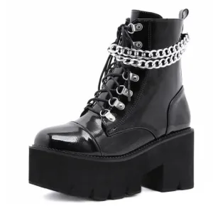 Plus Size 35-43 Women High Top Shoes Punk Style