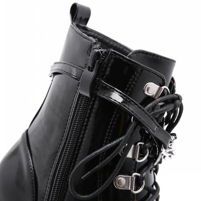 Plus Size 35-43 Women High Top Shoes Punk Style