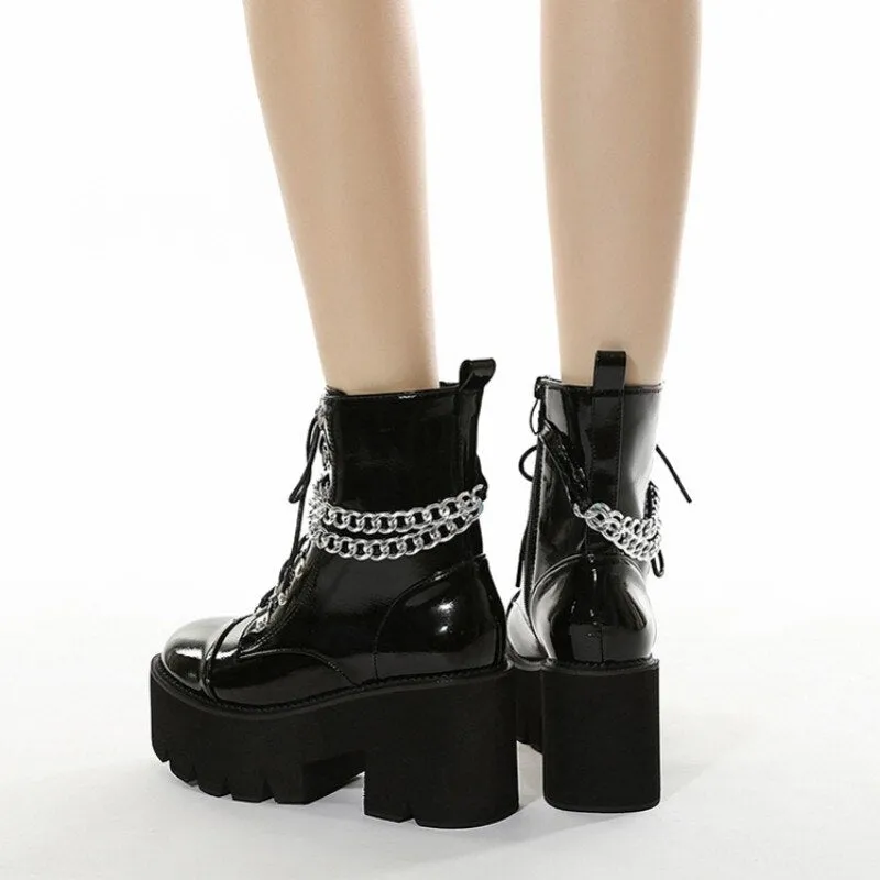 Plus Size 35-43 Women High Top Shoes Punk Style