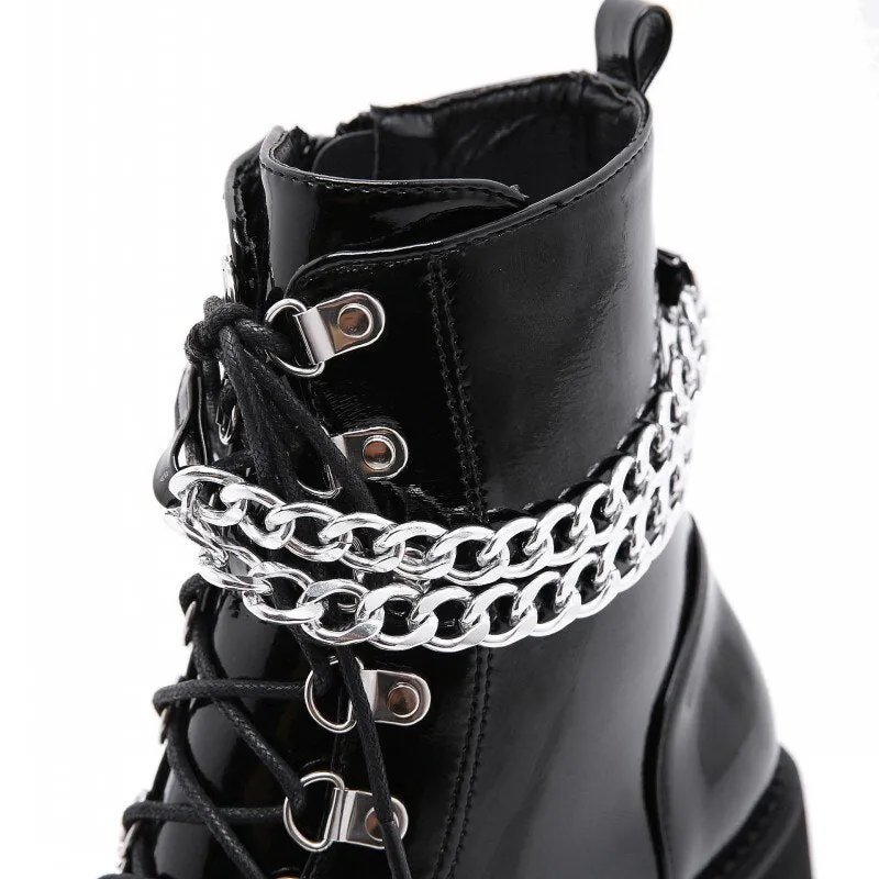 Plus Size 35-43 Women High Top Shoes Punk Style