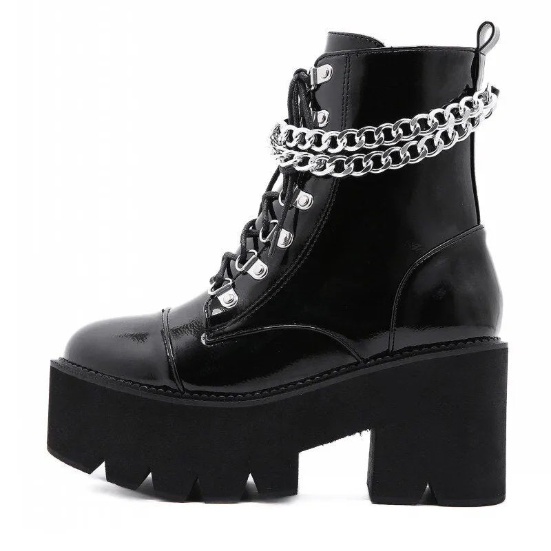 Plus Size 35-43 Women High Top Shoes Punk Style