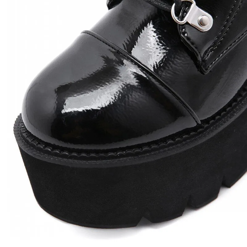 Plus Size 35-43 Women High Top Shoes Punk Style