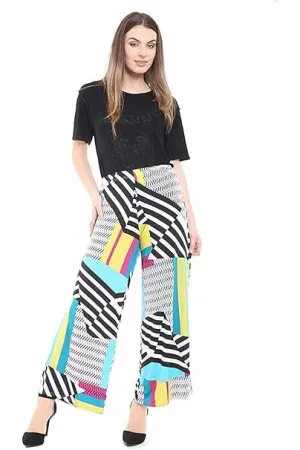 Plus Size Abstract Print Palazzo Trouser