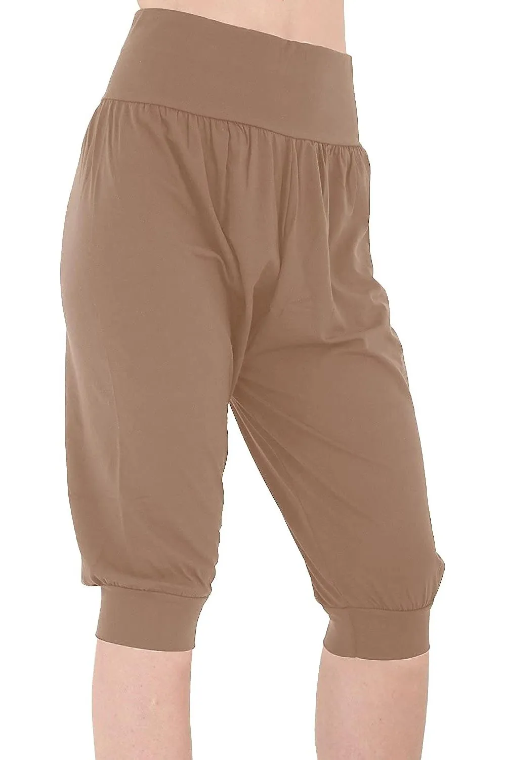 Plus Size Cropped Harem Trousers