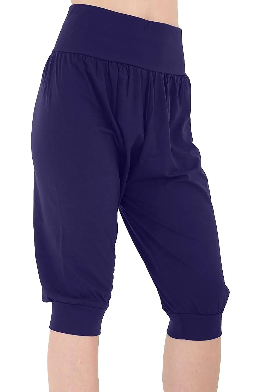 Plus Size Cropped Harem Trousers