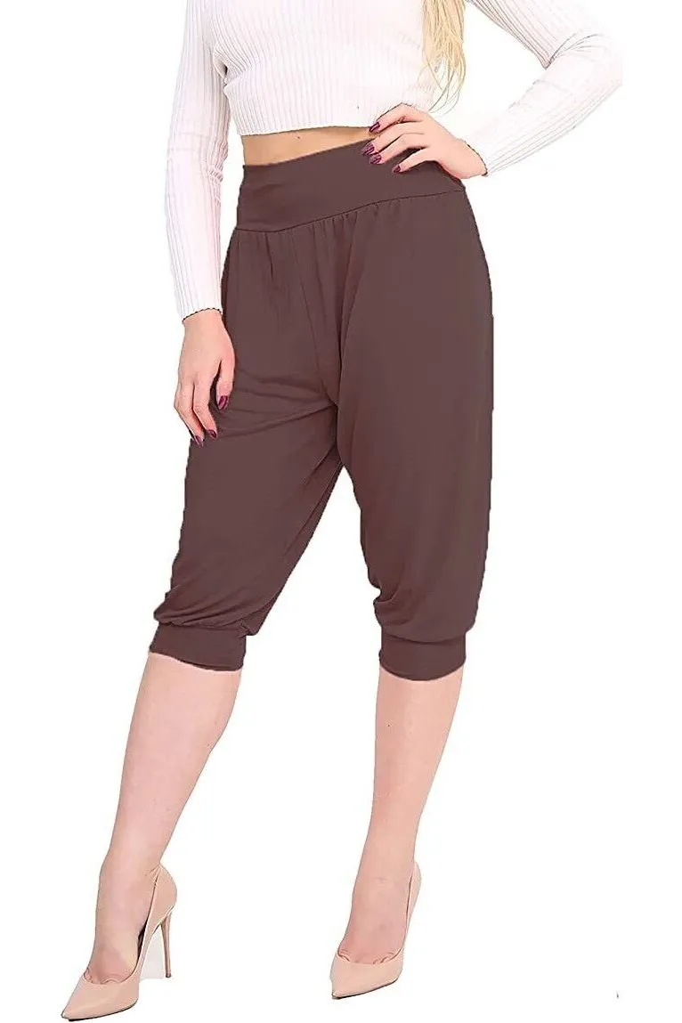Plus Size Cropped Harem Trousers