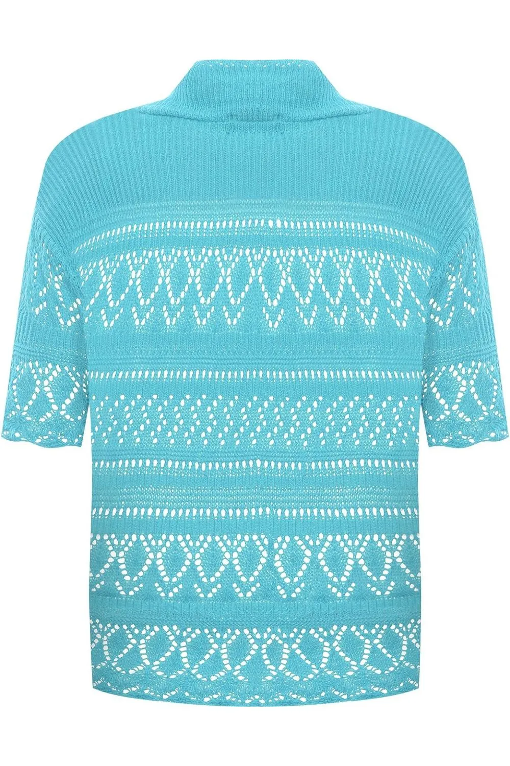 Plus Size Knitted Crochet Short Sleeve Shrug