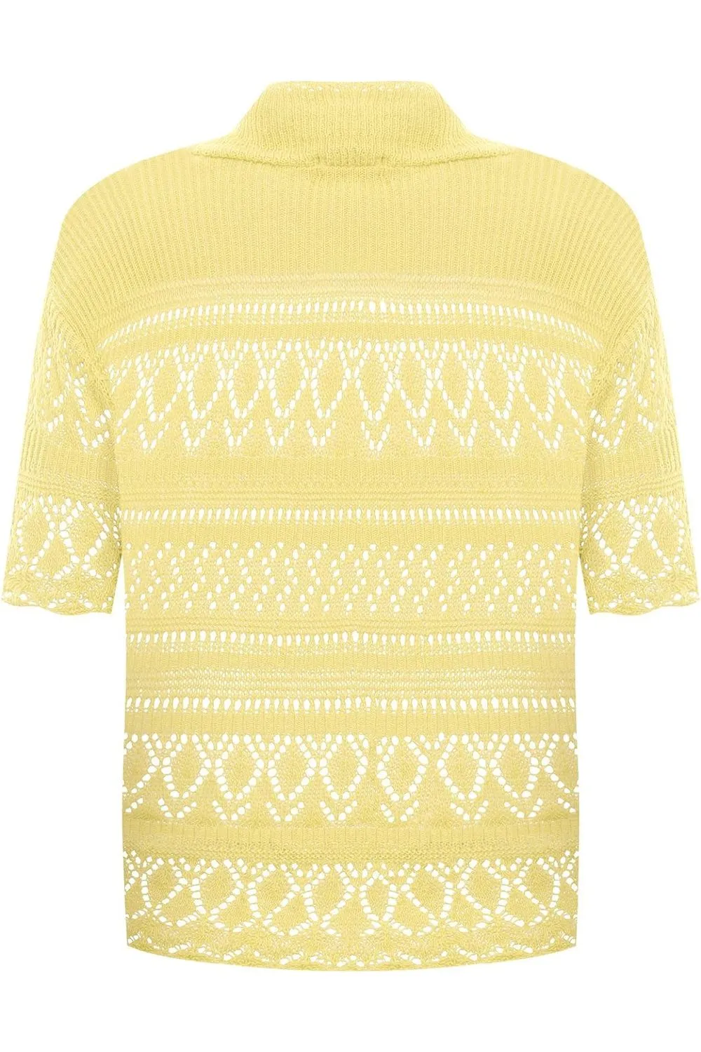 Plus Size Knitted Crochet Short Sleeve Shrug
