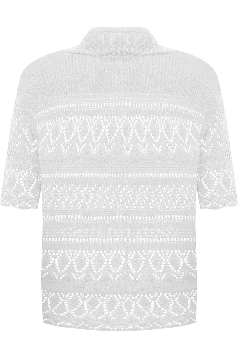 Plus Size Knitted Crochet Short Sleeve Shrug