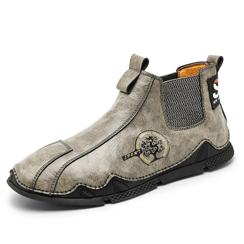 Plus Size Men's High Top Leather Martin Boots