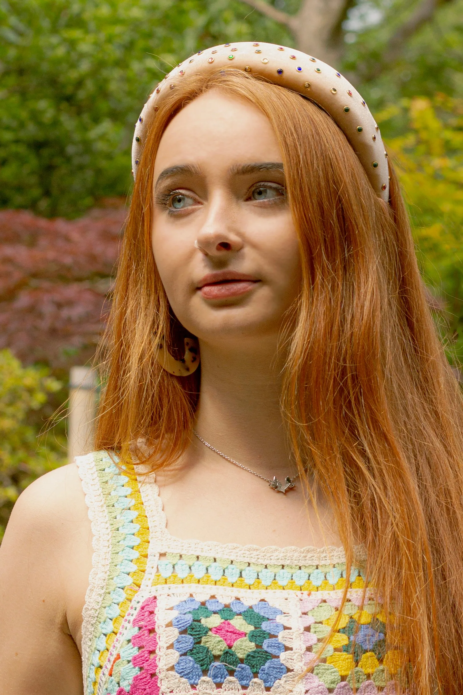 Plush Velvet Rainbow Diamante Headband