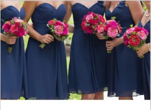 Princess Chiffon Strapless Short Mini Bridesmaid Dresses
