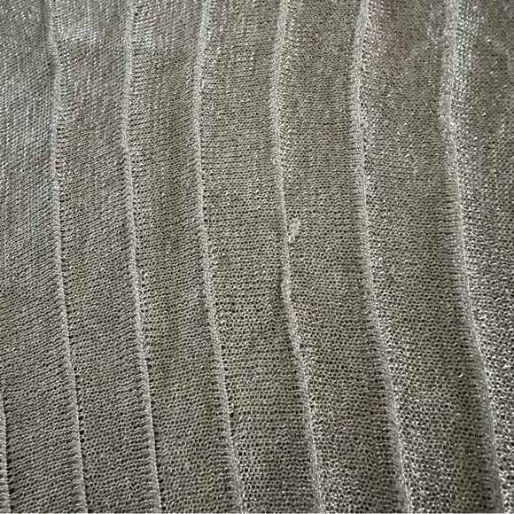 Ramy Brook Gold Blouse Sweater Top Metallic Sparkly Pleated Elegant Mature Italy