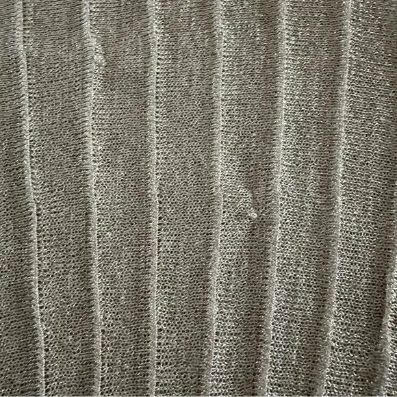 Ramy Brook Gold Blouse Sweater Top Metallic Sparkly Pleated Elegant Mature Italy