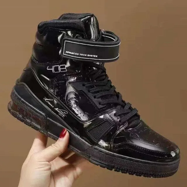 Real Leather Platform Sports  Running Couple Shoes