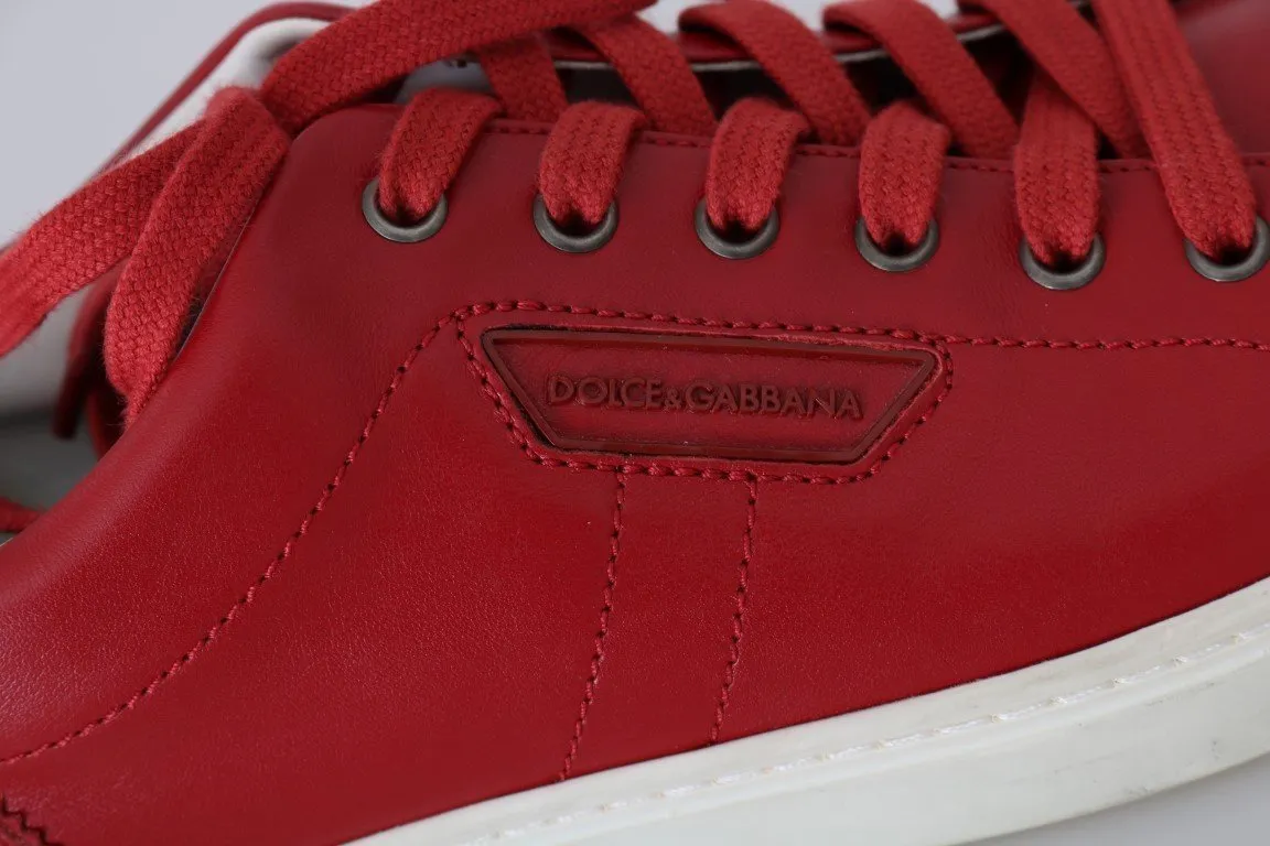 Red Leather Casual Sneakers