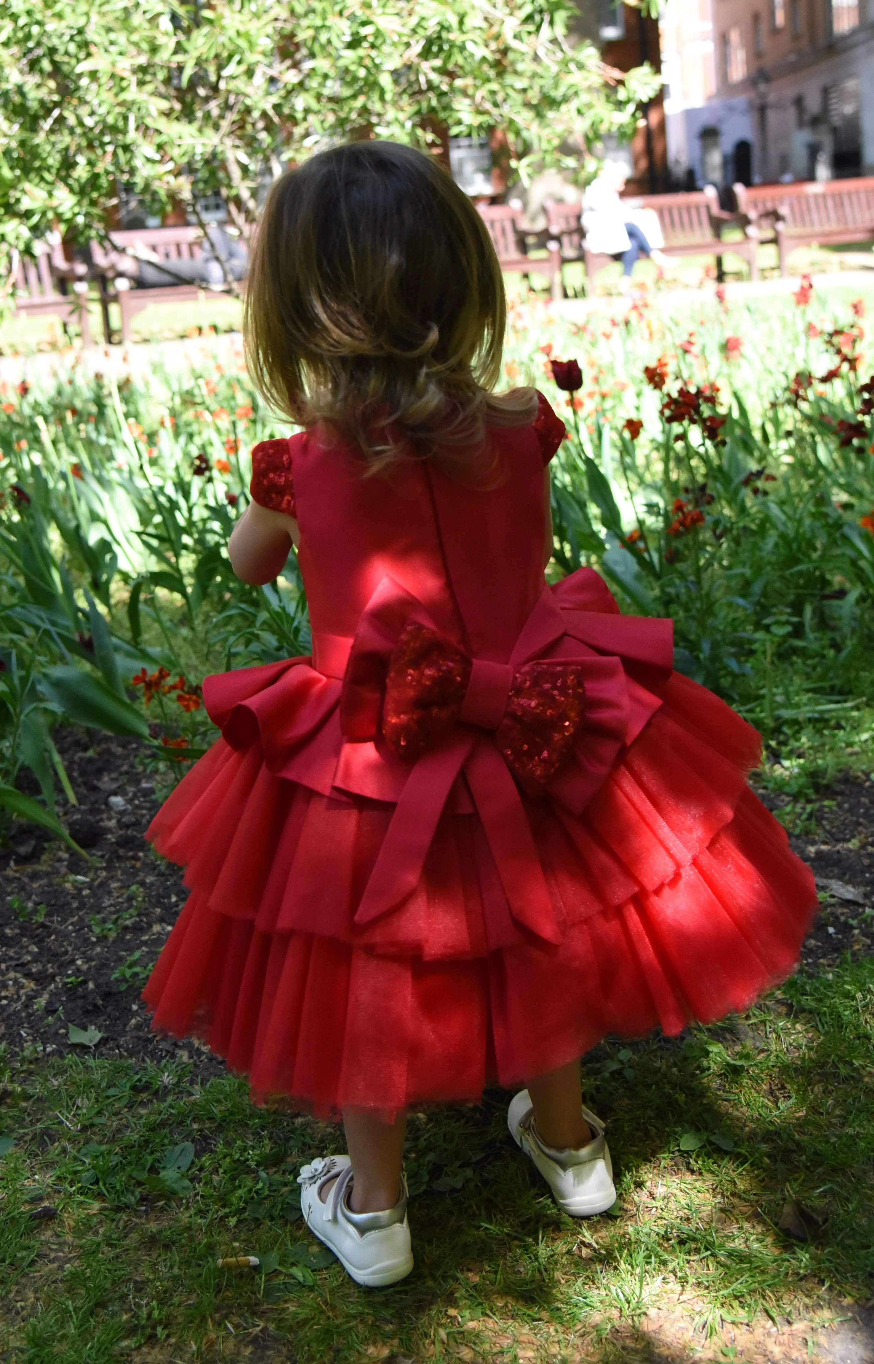 Red Tulle & Sequin Girl Dress