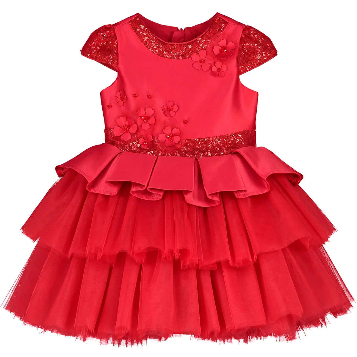 Red Tulle & Sequin Girl Dress