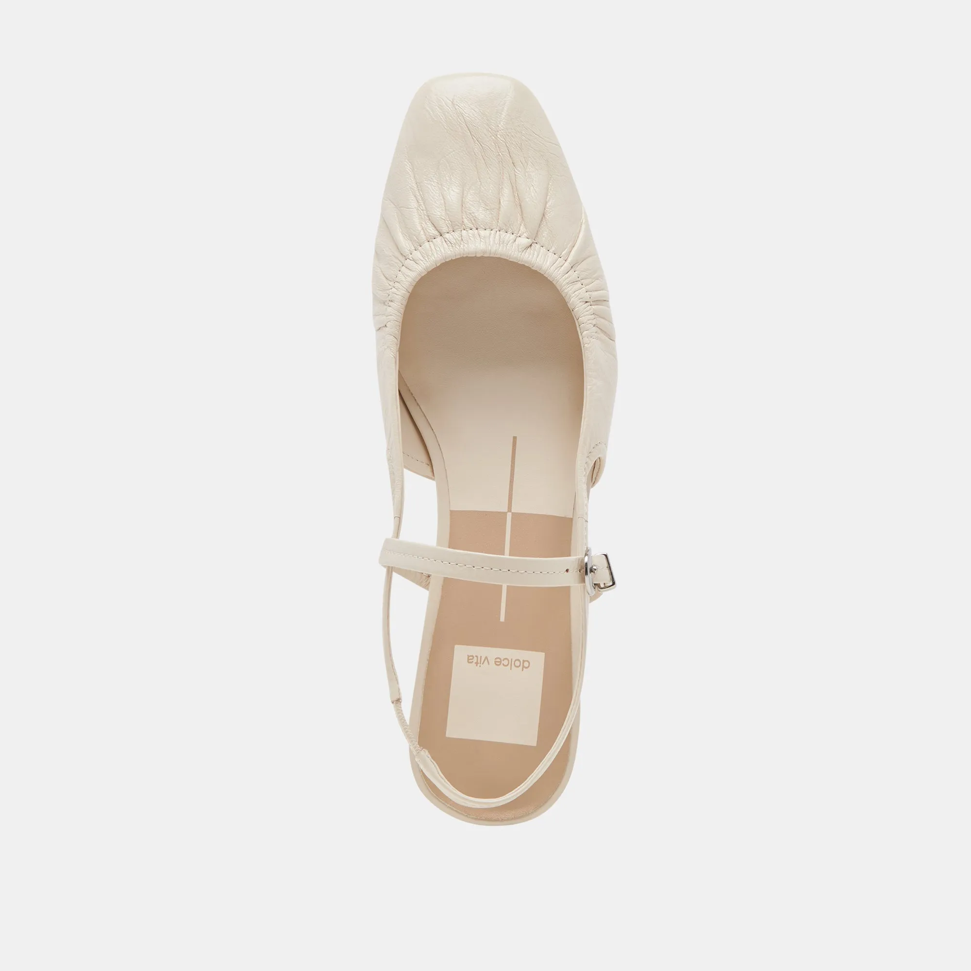 RIANNE FLATS IVORY CRINKLE PATENT