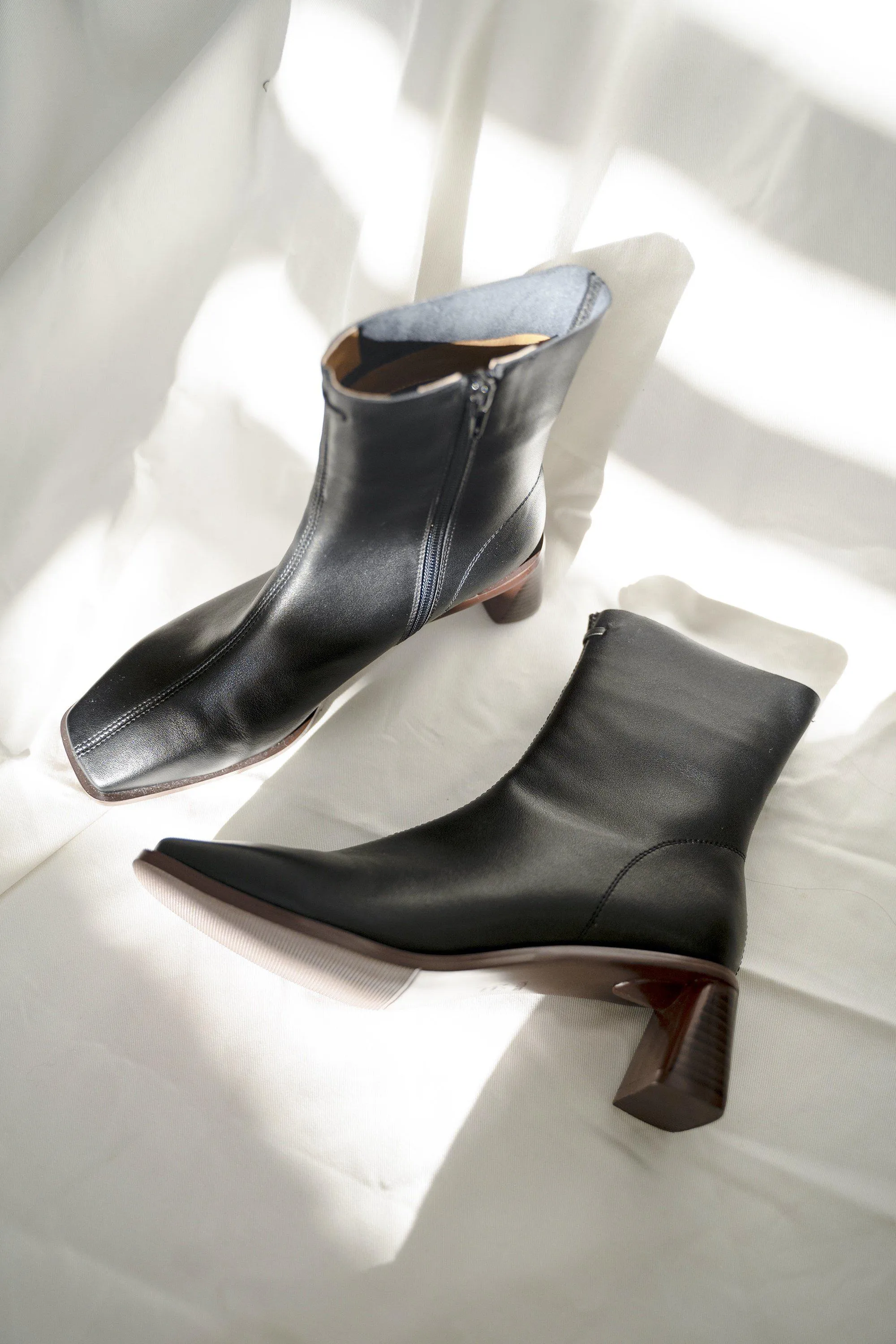 Rory Leather Ankle Boots - Black