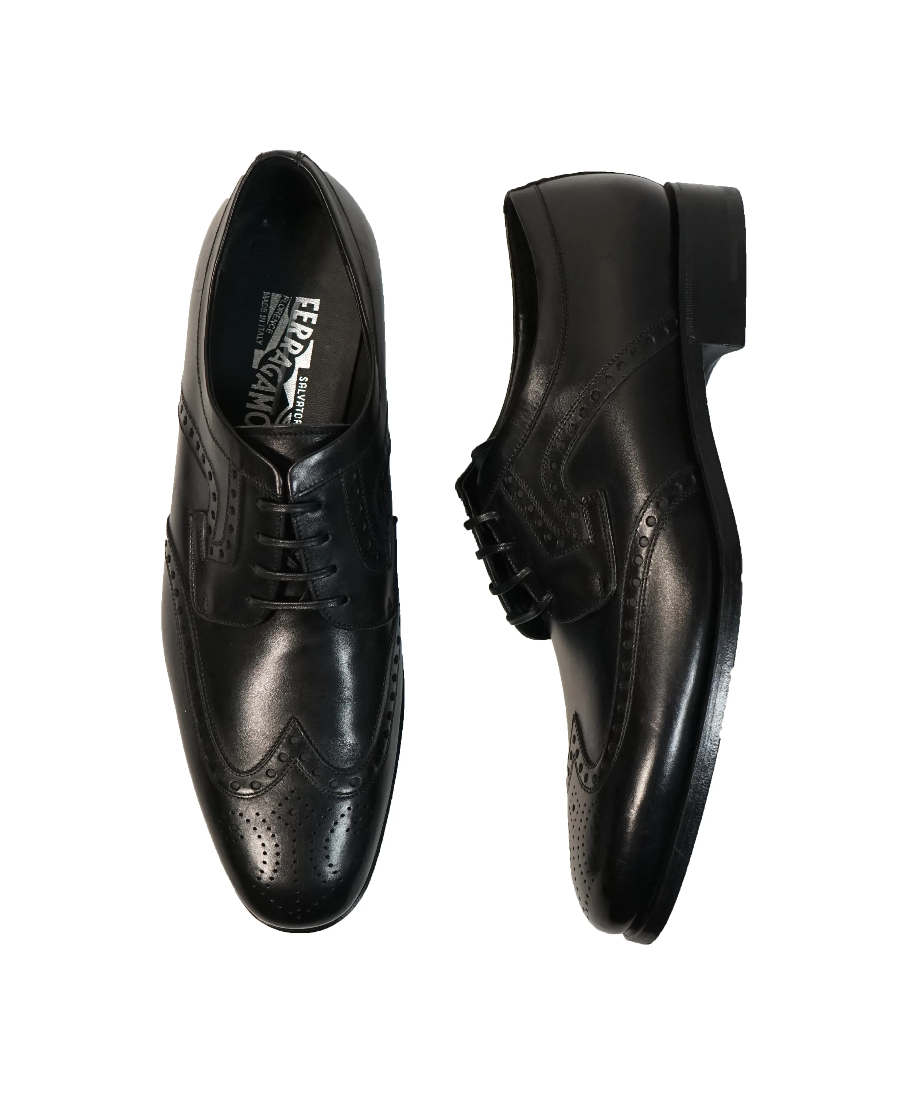 SALVATORE FERRAGAMO - “Romeo” Black Brogue Oxford - 11