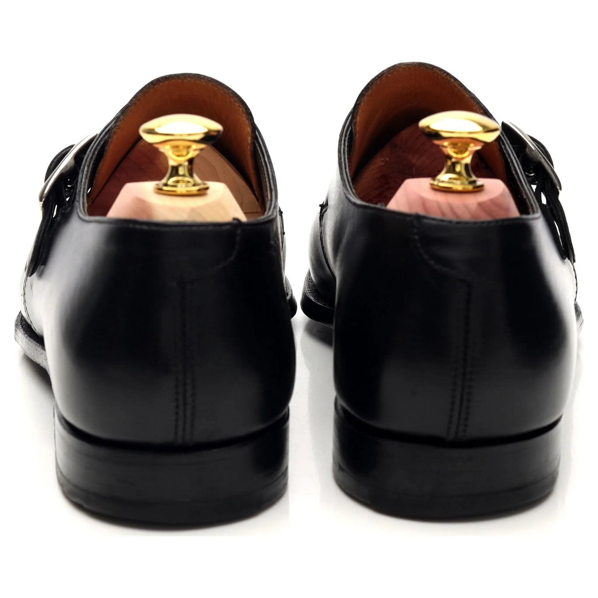 'Savile' Black Leather Monk Strap UK 7 E