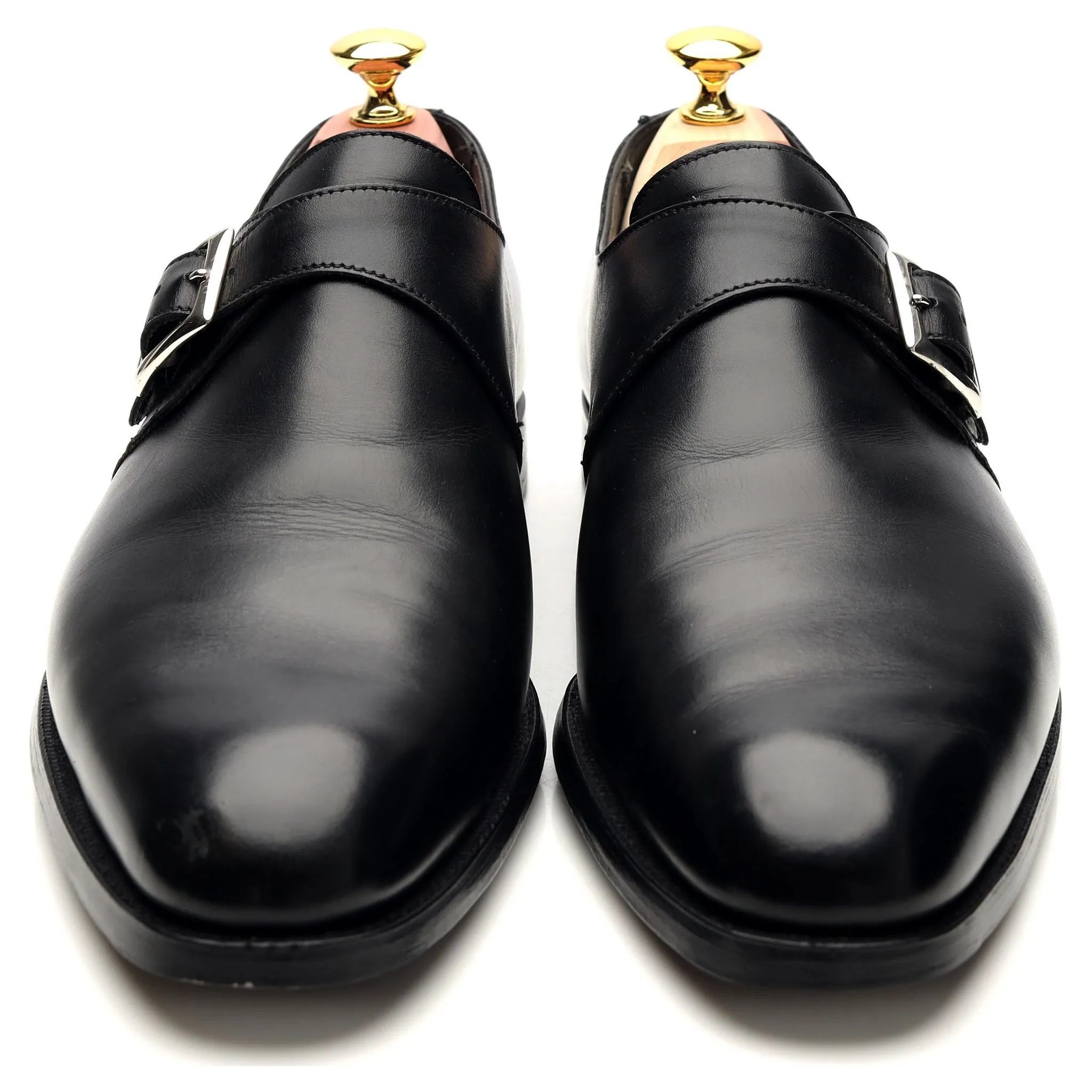 'Savile' Black Leather Monk Strap UK 7 E
