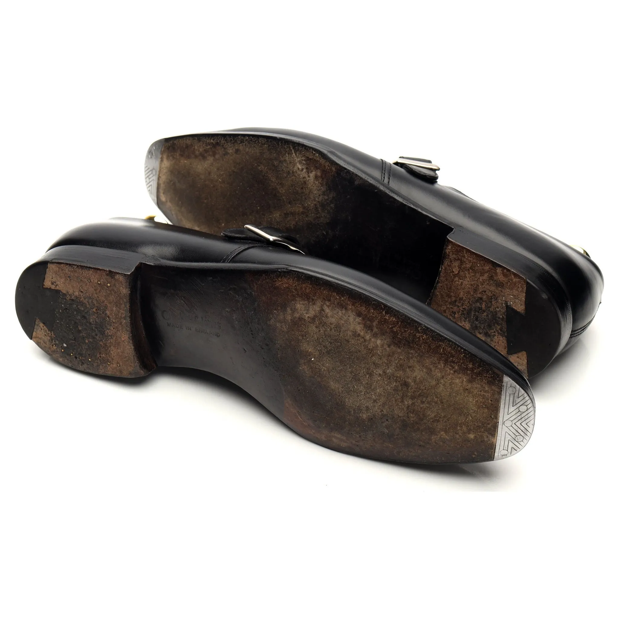 'Savile' Black Leather Monk Strap UK 7 E